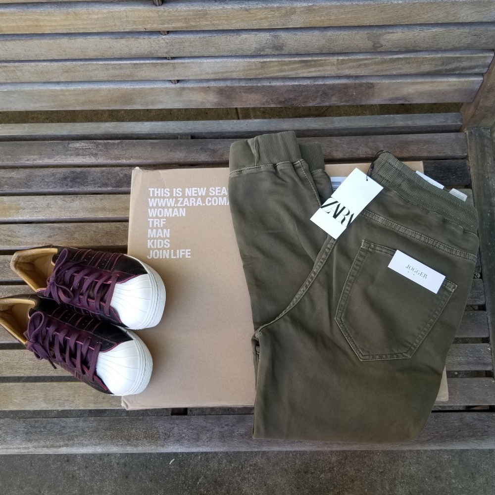 NEW ZARA SOFT DENIM PANTS - KHAKI JOGGERS🔥🔥